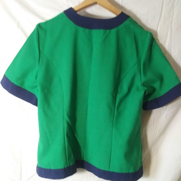 Vintage 80s Green/Blue Skirt Suit - Picture 6 of 13